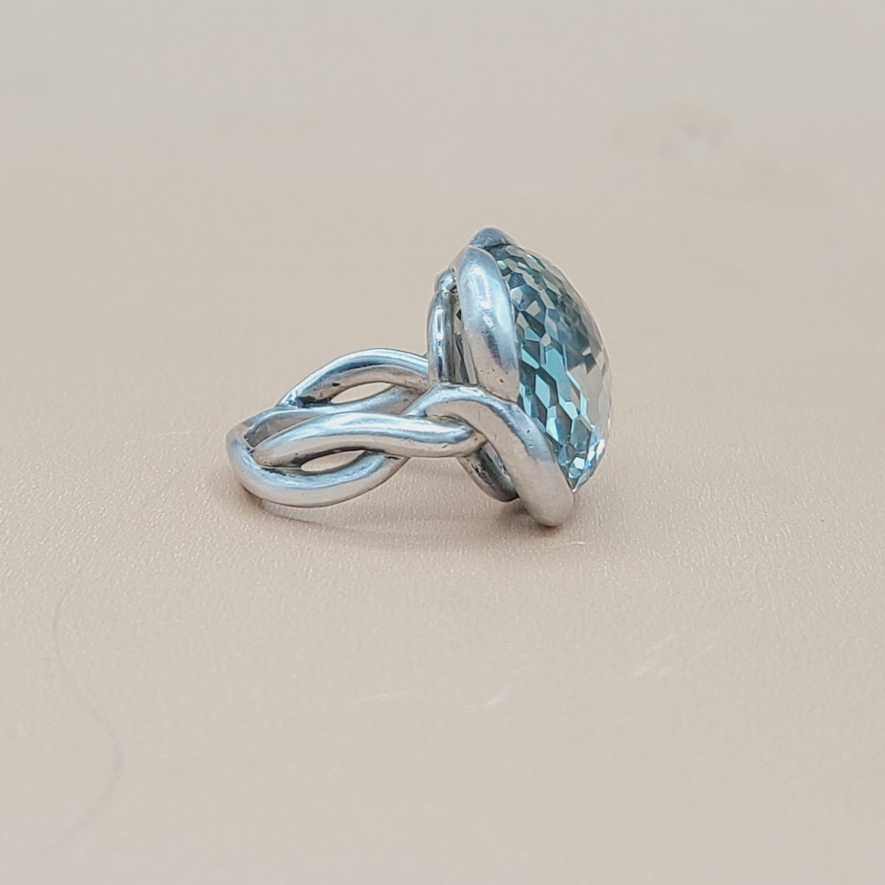 David Yurman 20mm Prasiolite Continuance Ring - Picture 3 of 10
